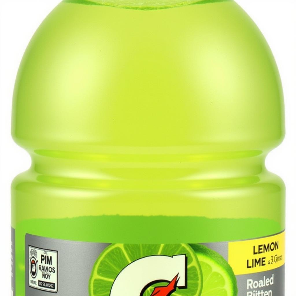 Close-up of a Gatorade Lemon Lime Bottle