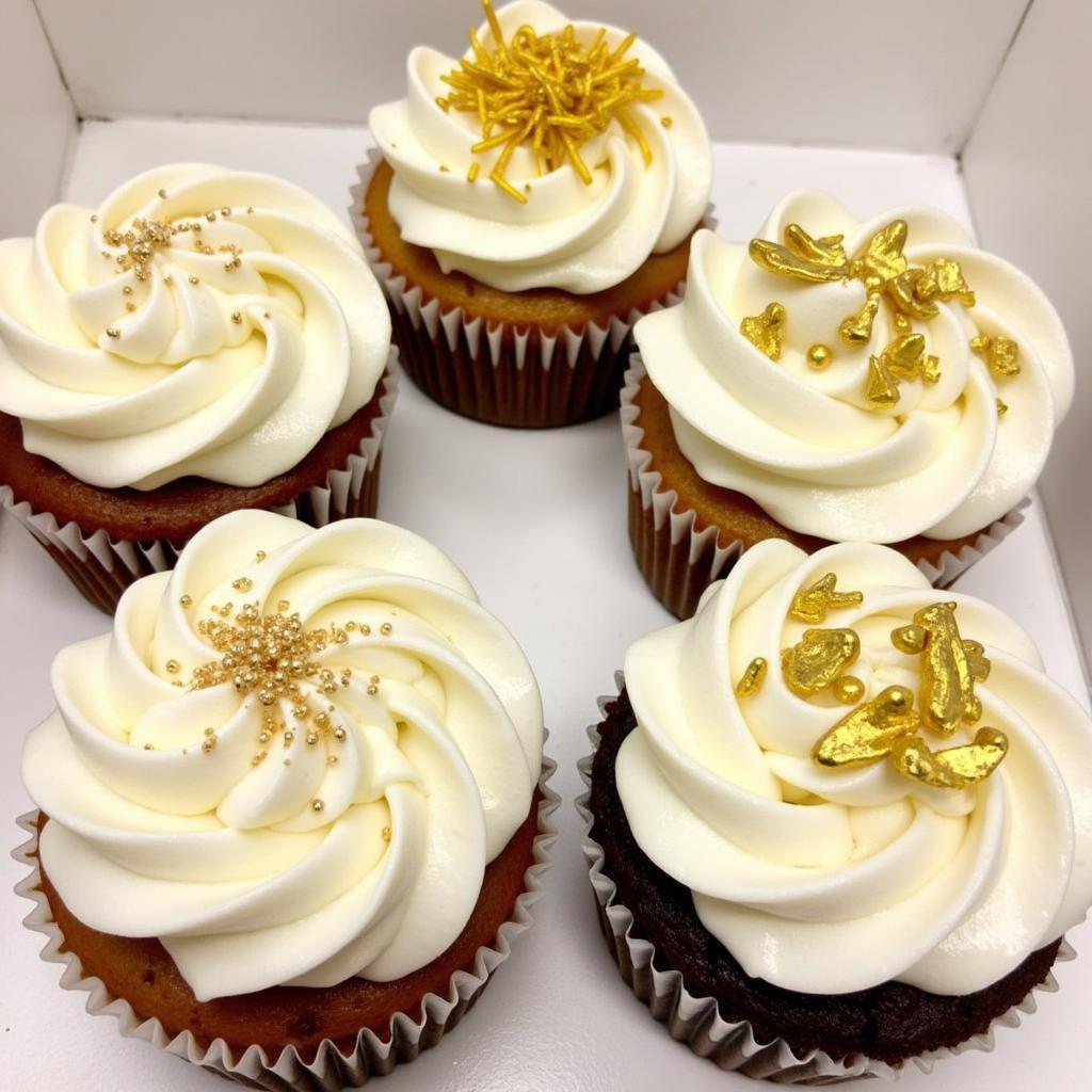 Gold Decorated Cupcakes