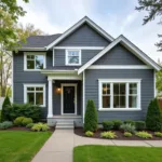 Modern Gray Home with White Trim