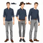 Various Shoe and Grey Pant Combinations for Different Occasions