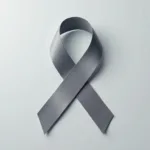 Grey Ribbon for Diabetes Awareness