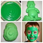 Various Applications of Grinch Green – Slime, Playdough, and Face Paint