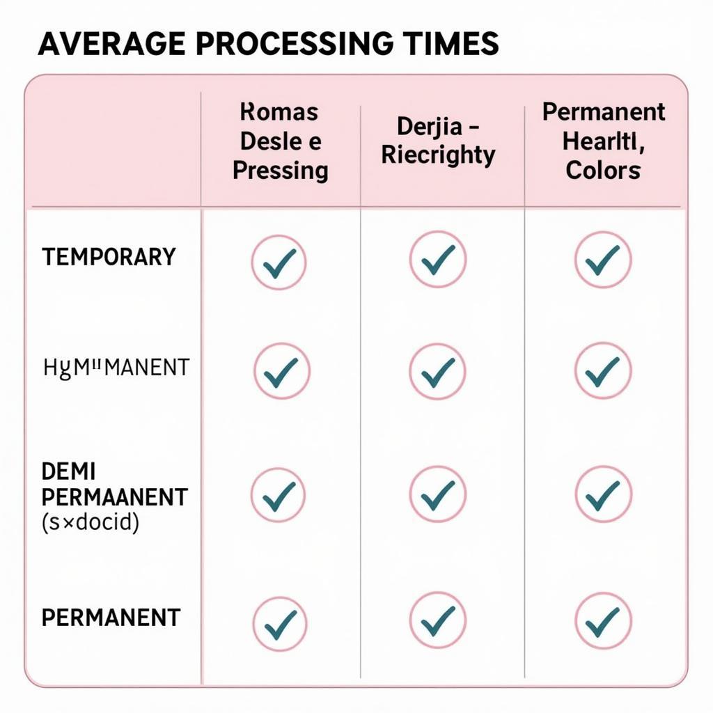 Hair Color Processing Times for Different Types