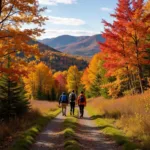 Hiking Amidst Fall Foliage in Vermont