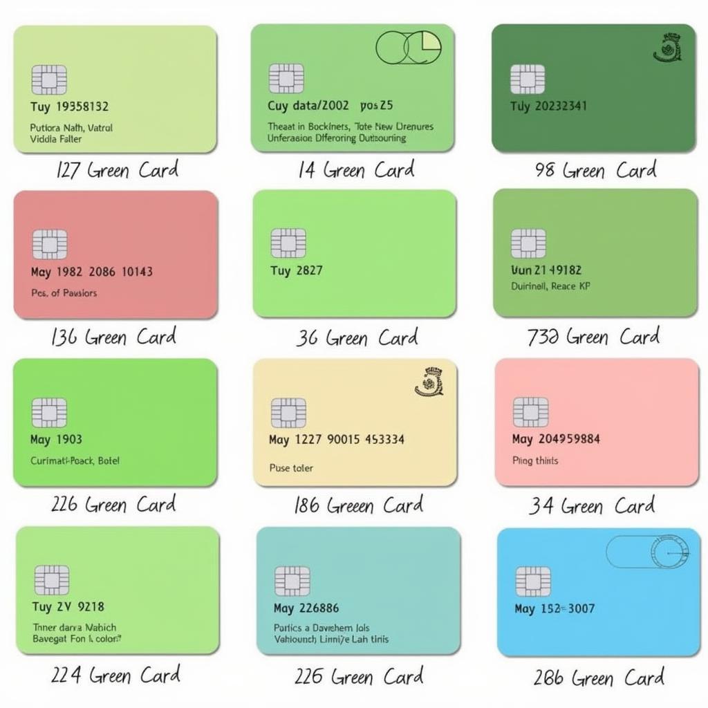 Historical Green Card Color Variations