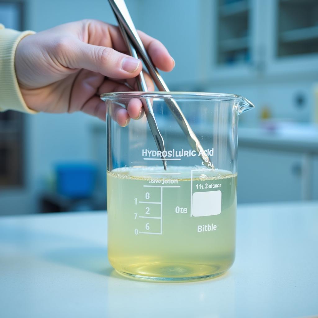 Hydrochloric acid in a laboratory setting