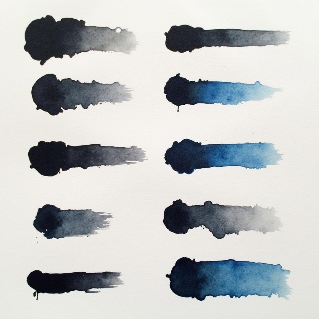 India ink color variations on different paper types