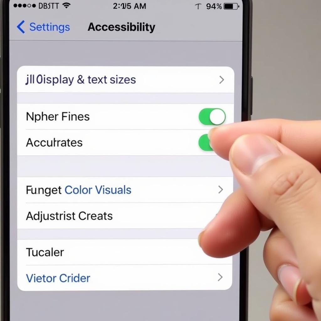 Accessing iPhone Accessibility Settings