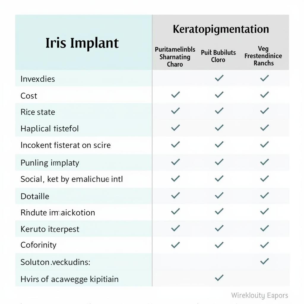 Comparison of Iris Implant and Keratopigmentation