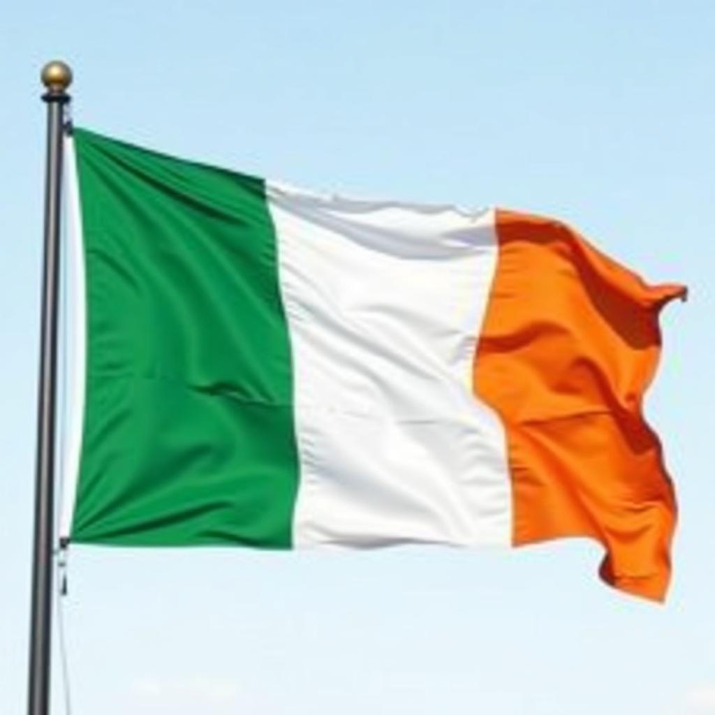 Irish flag with green, white, and orange colors