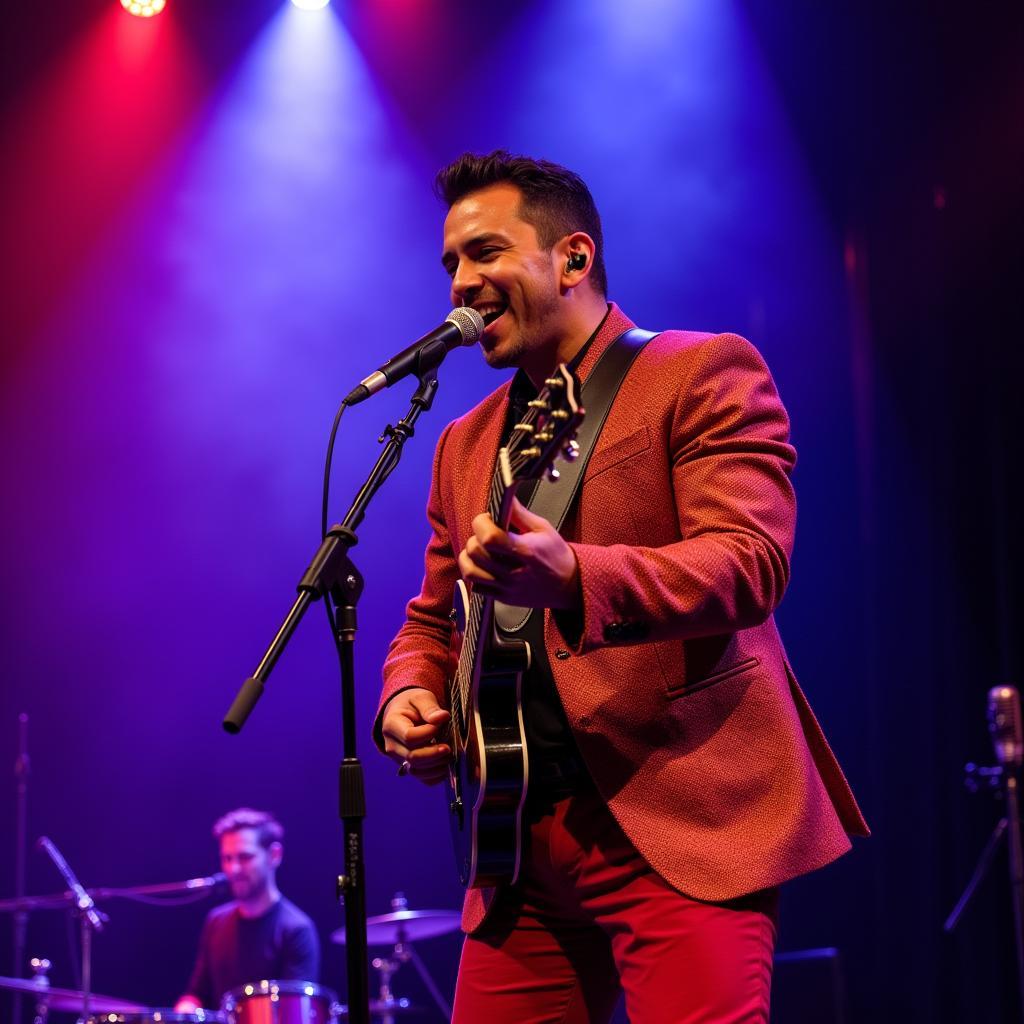 Ivan Cornejo performing on stage with dynamic lighting