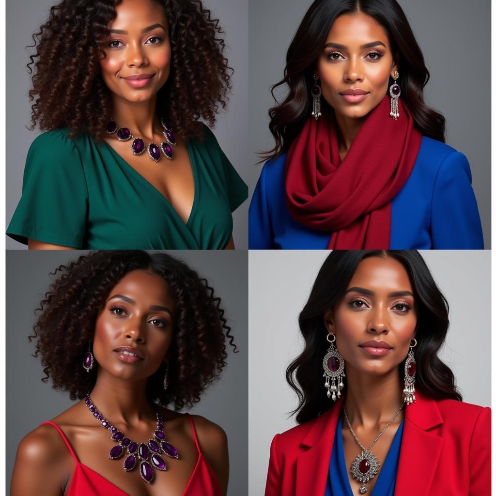 Jewel Tones on Brown Skin: Emerald, Sapphire, Ruby, Amethyst