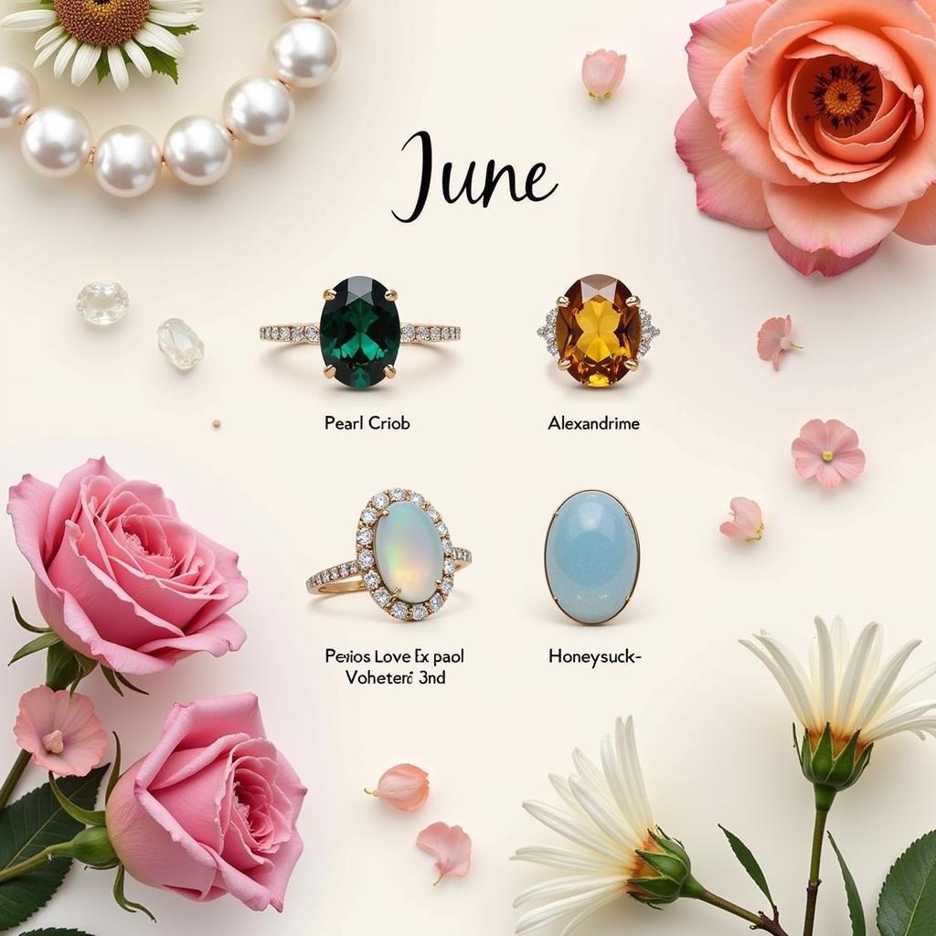 June Birthstones and Flowers