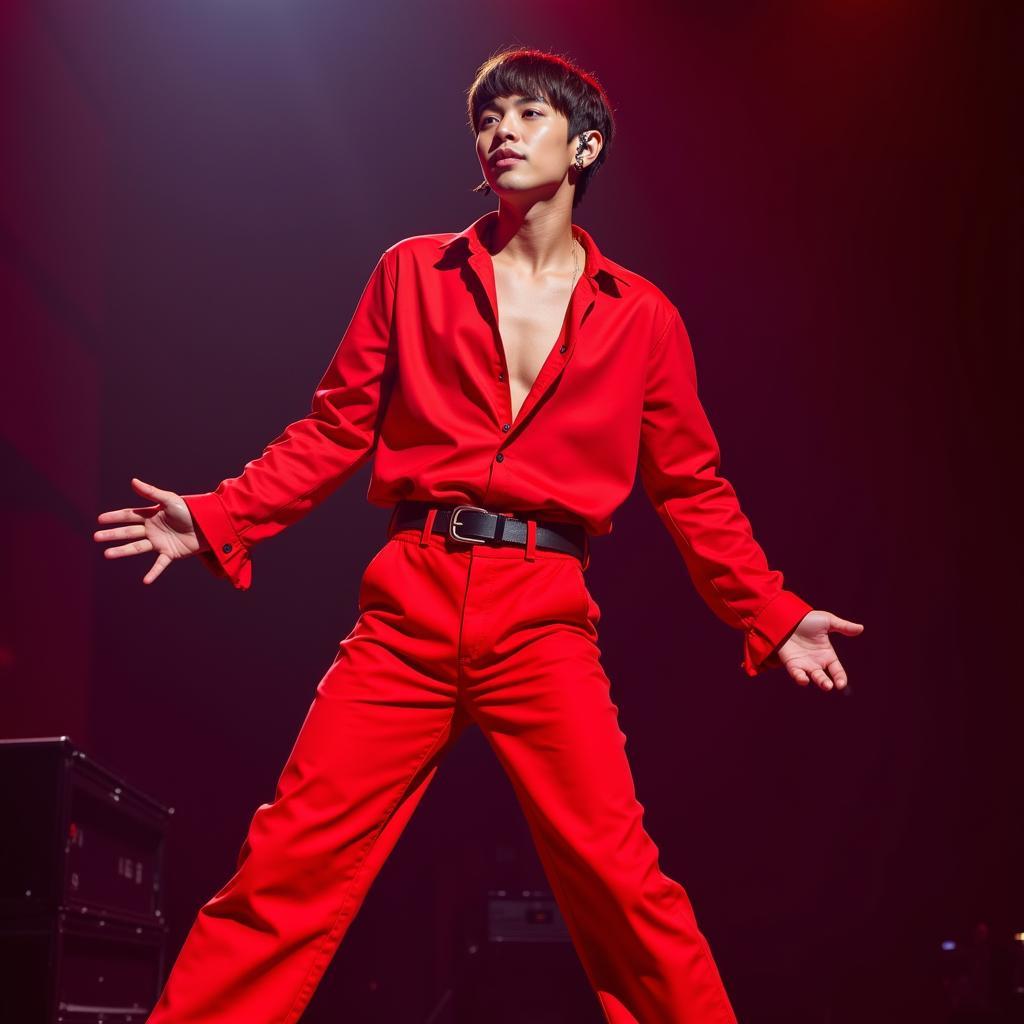 Jungkook in Red Stage Performance