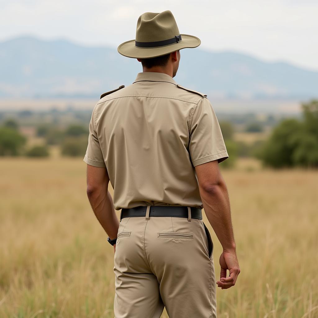 Khaki Safari Outfit: A classic and practical choice for safari attire.