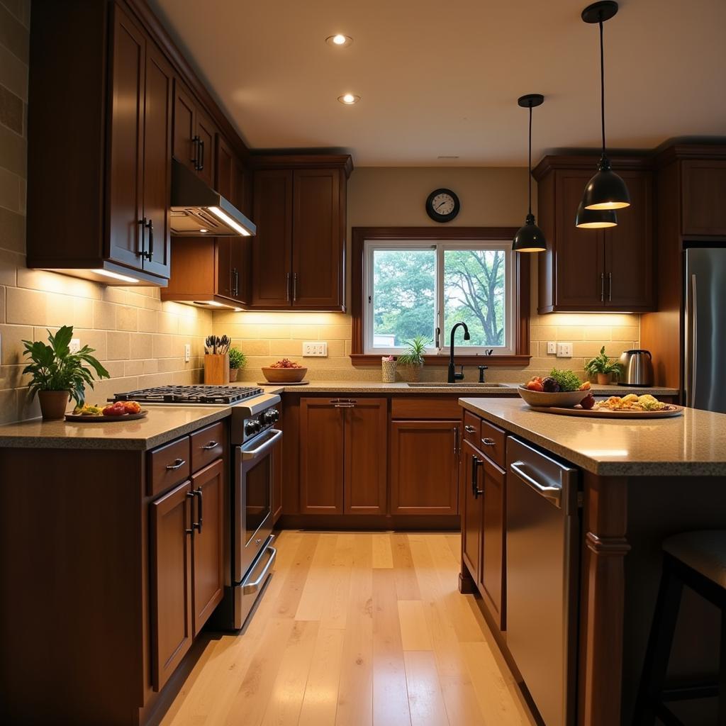 Kitchen Lighting: Warm White Ambient and Task Lighting Combination