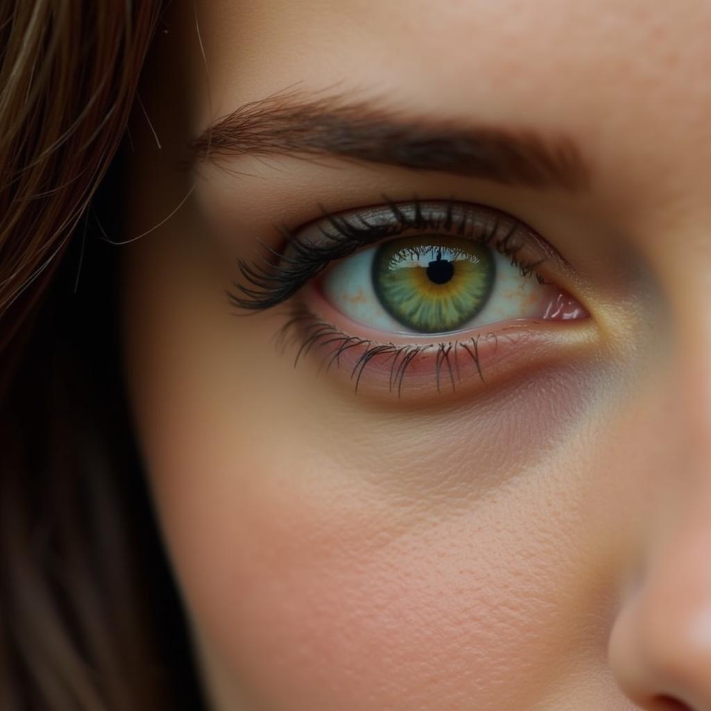 Kristen Stewart's captivating green eyes in a close-up