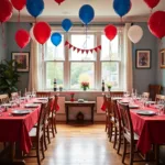 Labor Day Decorations in Red, White, and Blue