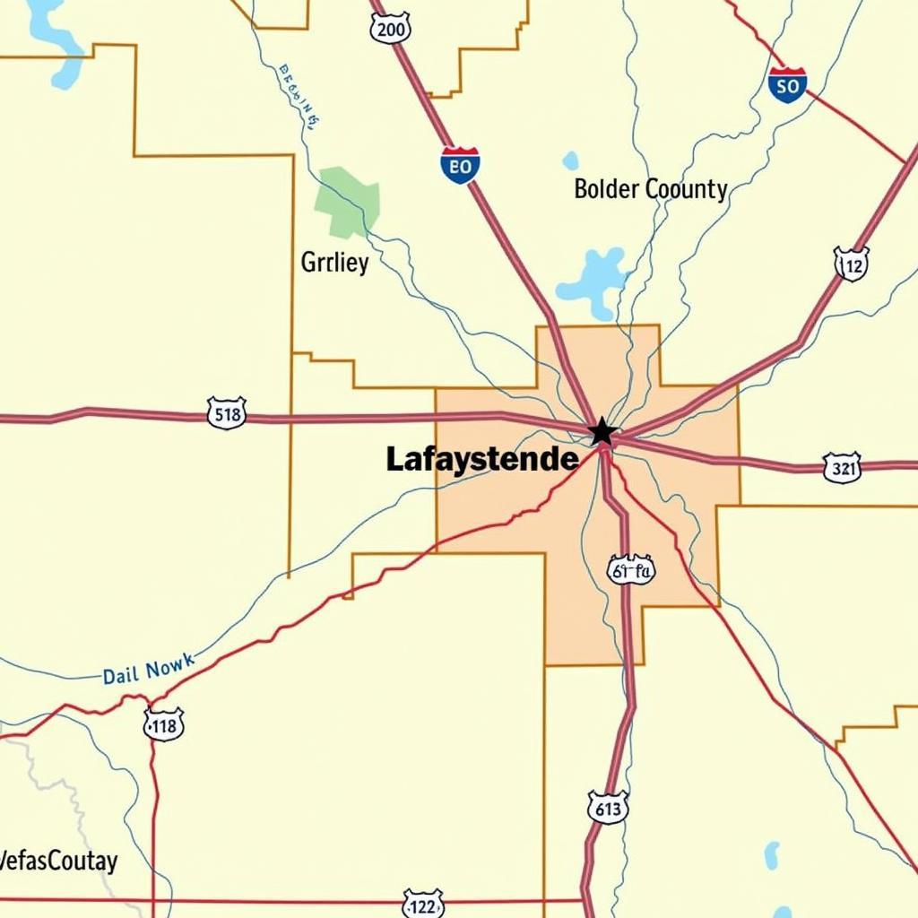 Lafayette Colorado Location Map within Boulder County