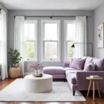 Lavender and Gray Living Room