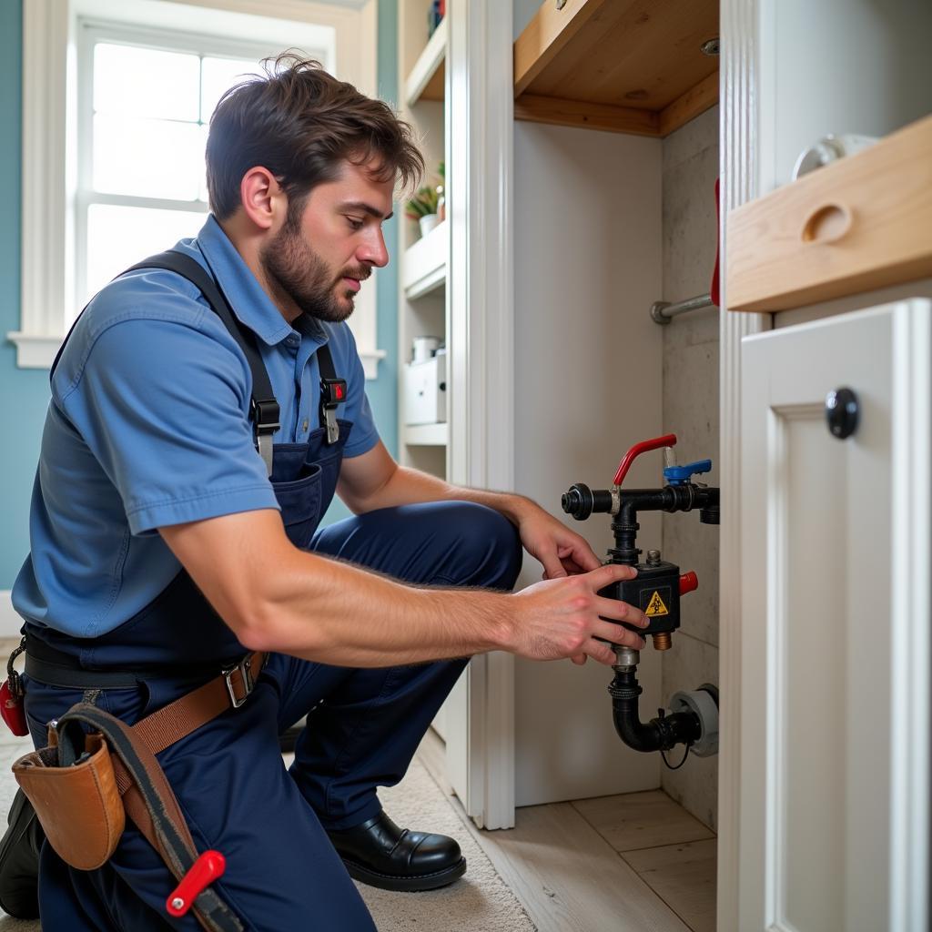 Licensed Plumber Working