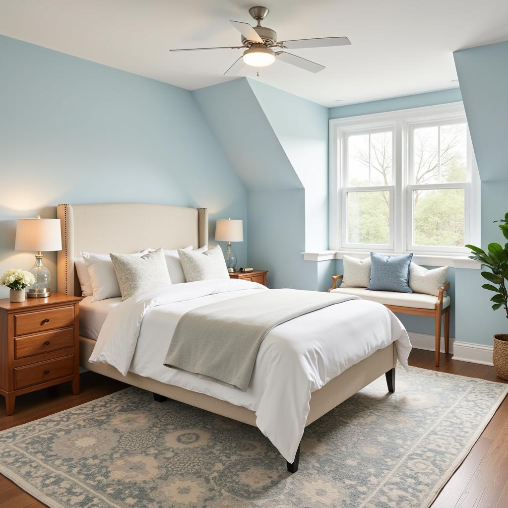 Light Blue and Neutral Bedroom