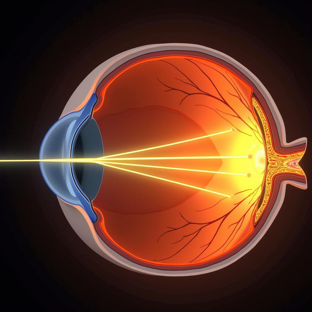 Light interacting with the human eye