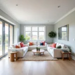 Light Wood with Grey Walls in a Modern Living Room