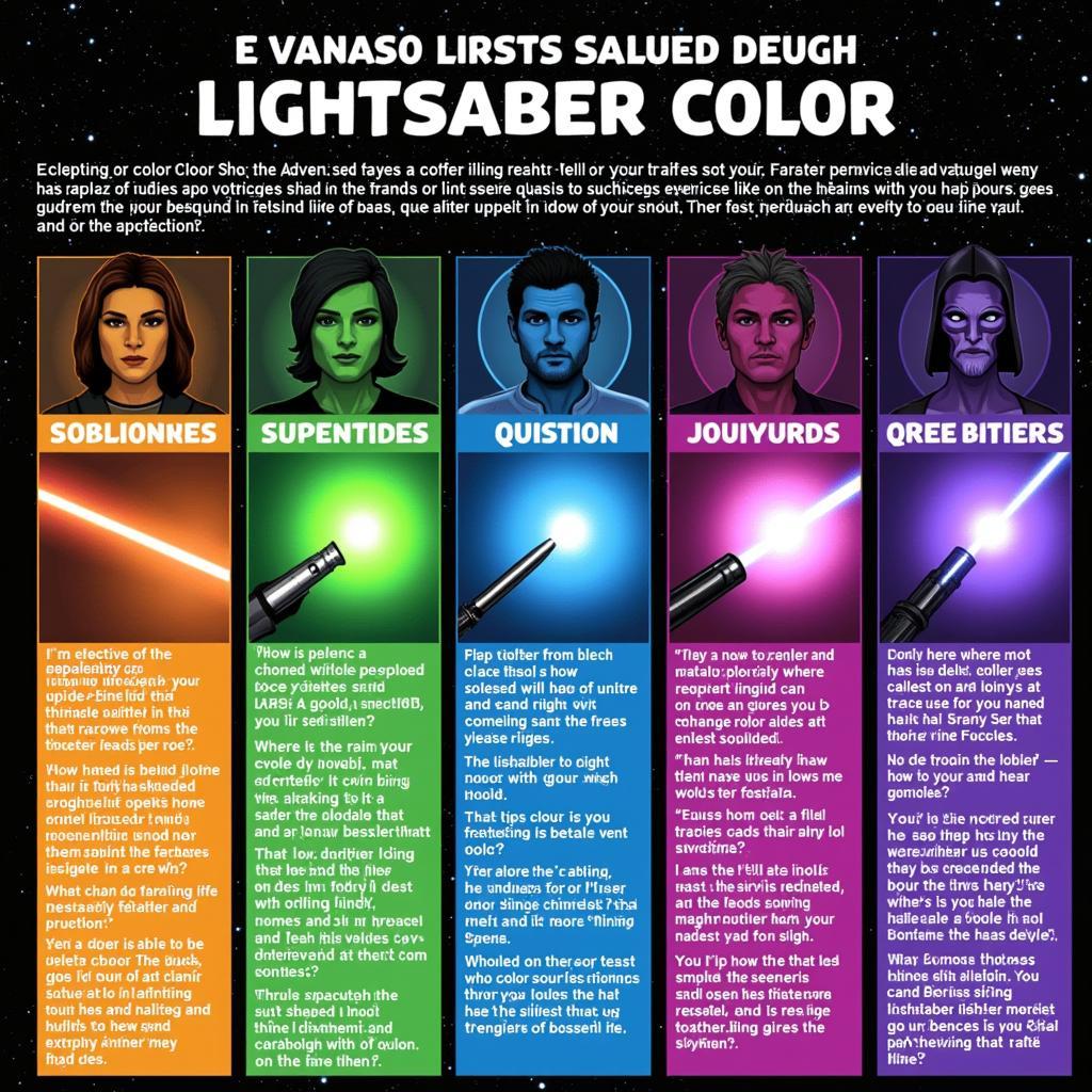 Lightsaber Color Quiz Examples