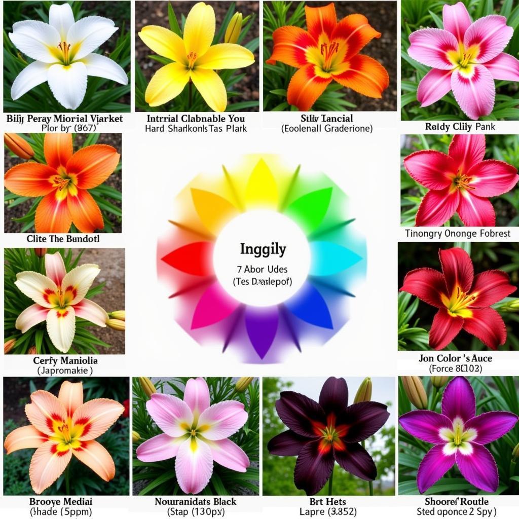 Diverse Lily Varieties Showing Wide Color Spectrum