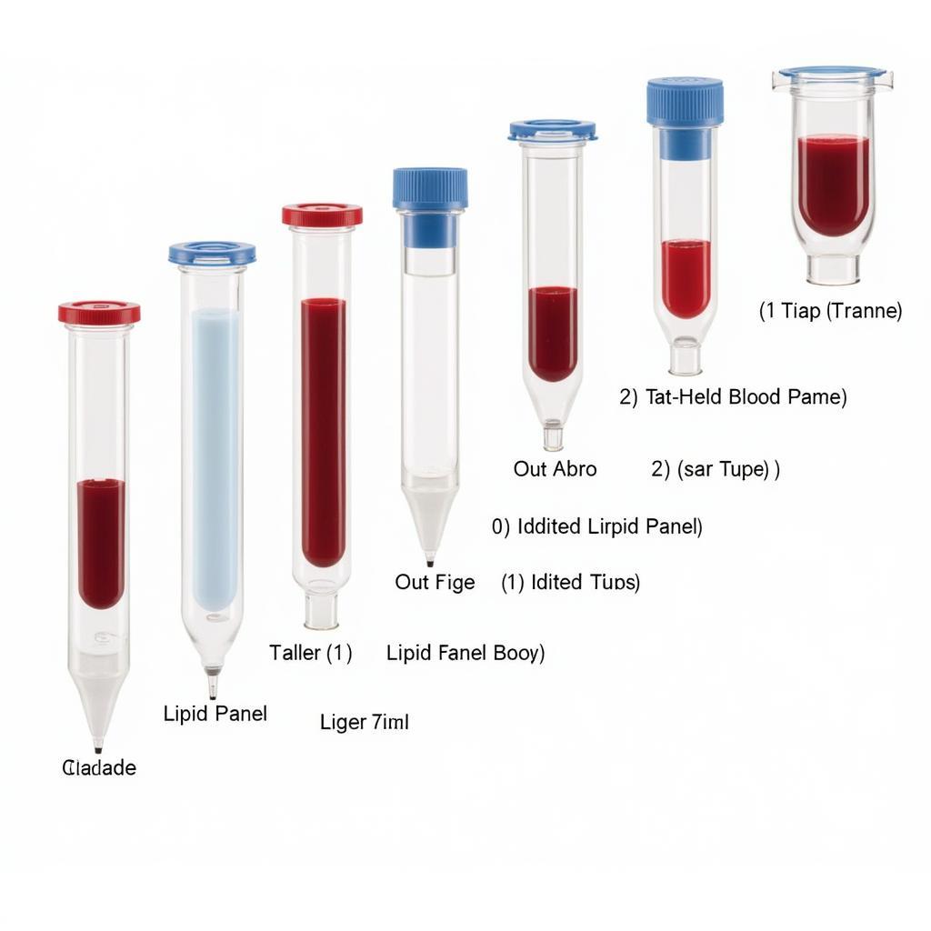 Different colored blood collection tubes for lipid panel testing