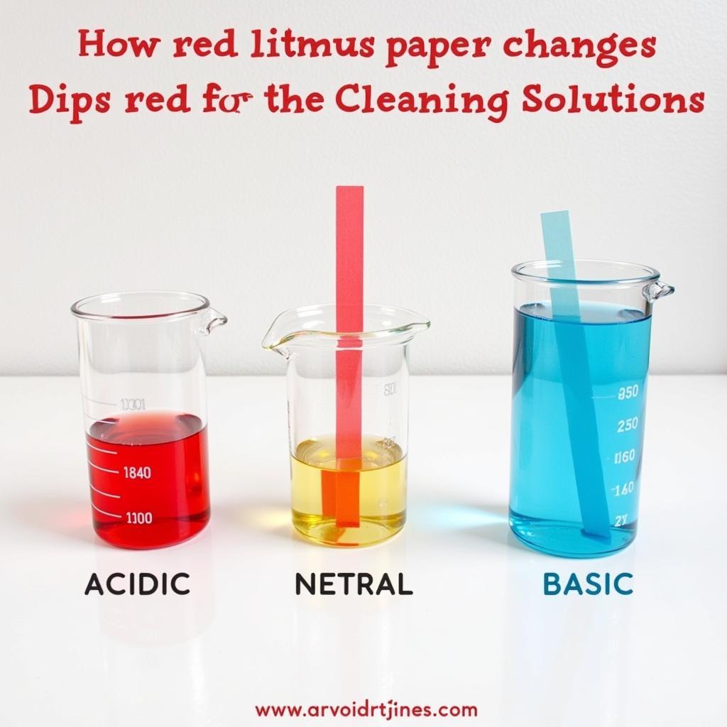 Litmus Paper Red Reacting with Different Cleaning Sprays