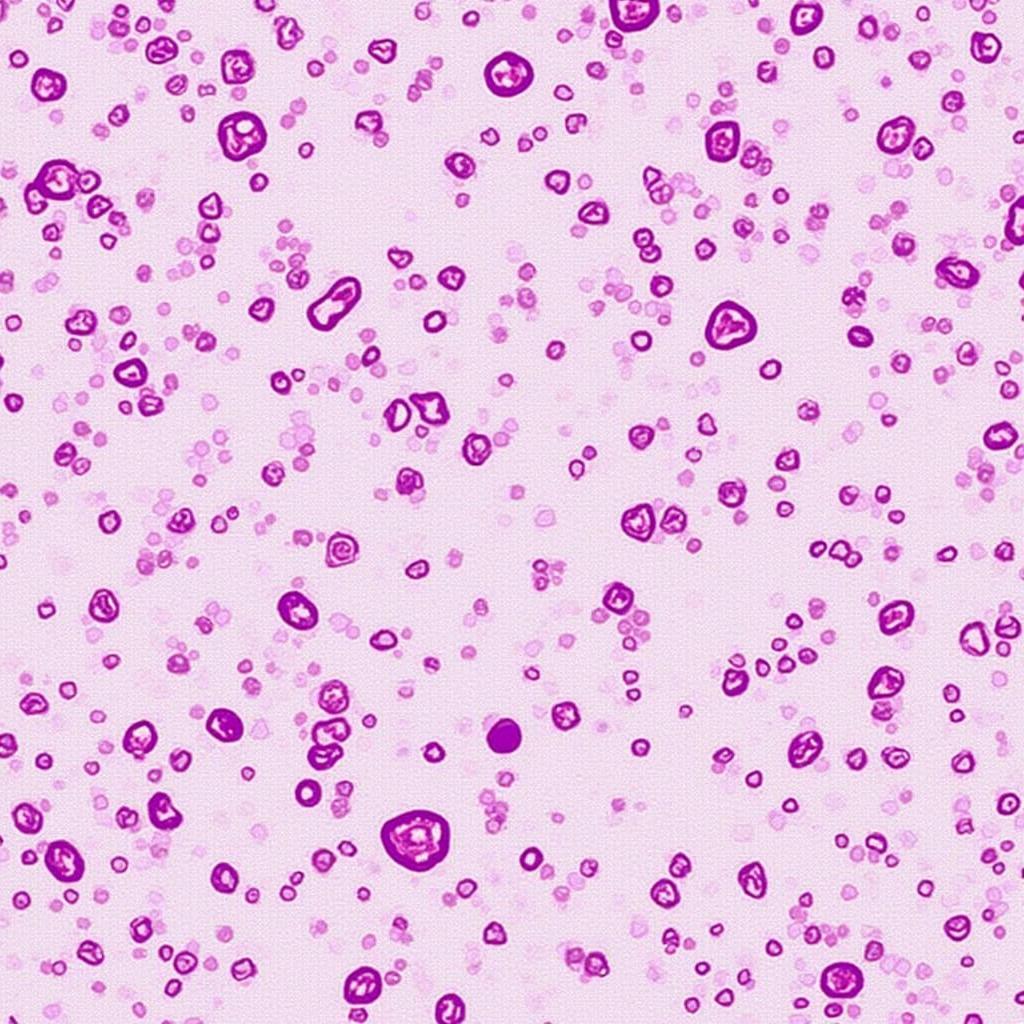 Microscopic view of lymphoma cells