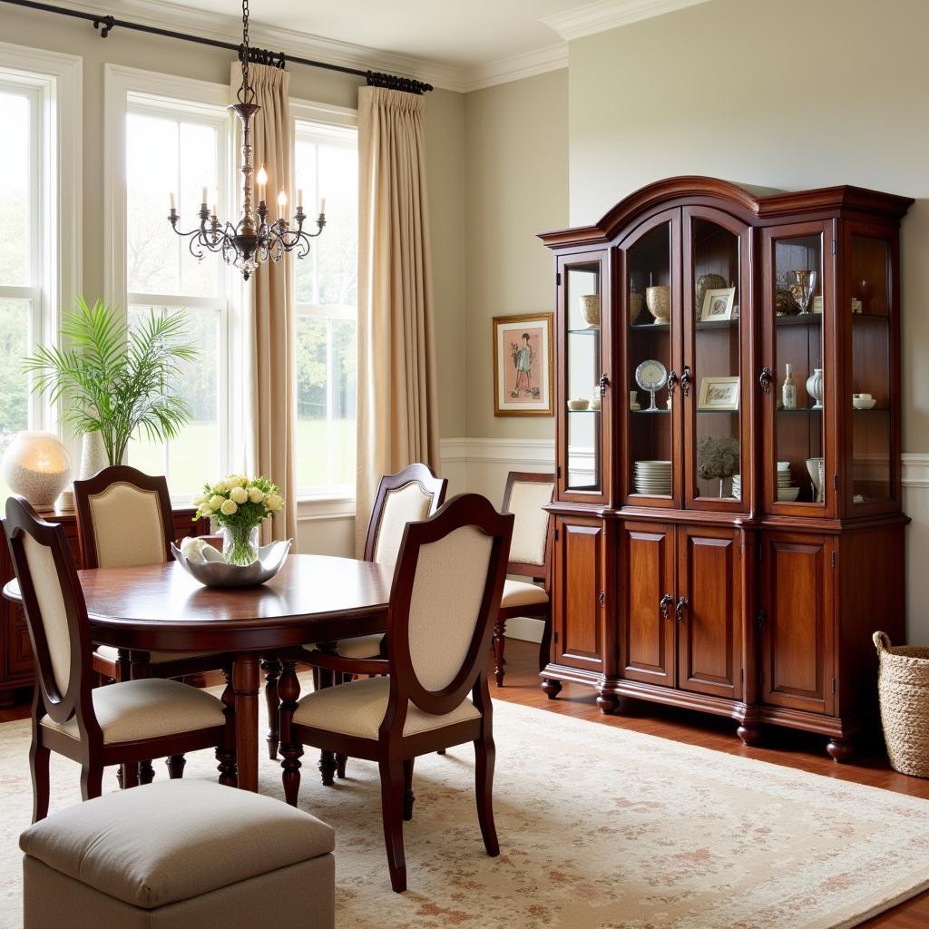 Mahogany Furniture and Decor in a Classic Living Room Setting