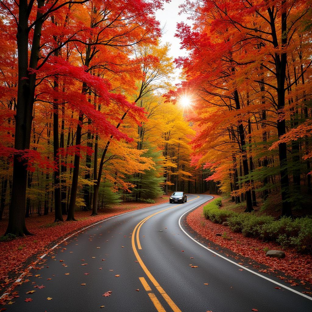 Scenic Drive through Massachusetts Fall Foliage