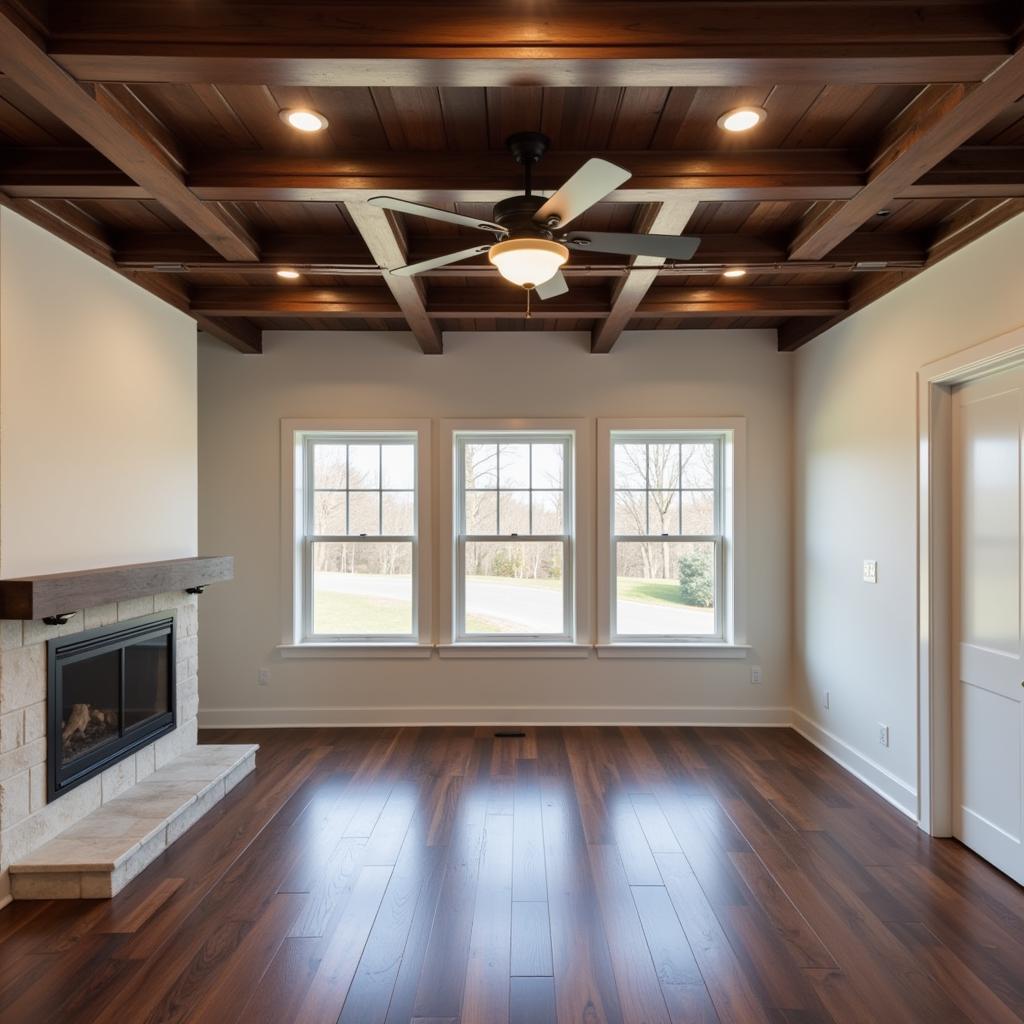 Matching Ceiling Beams and Floor Color for a Harmonious Look