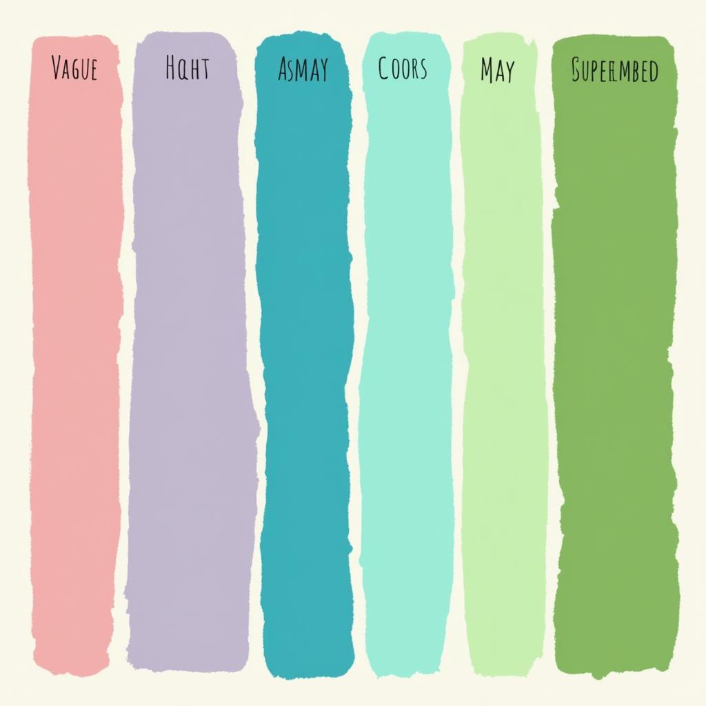 May color palette with green, pink, and blue hues