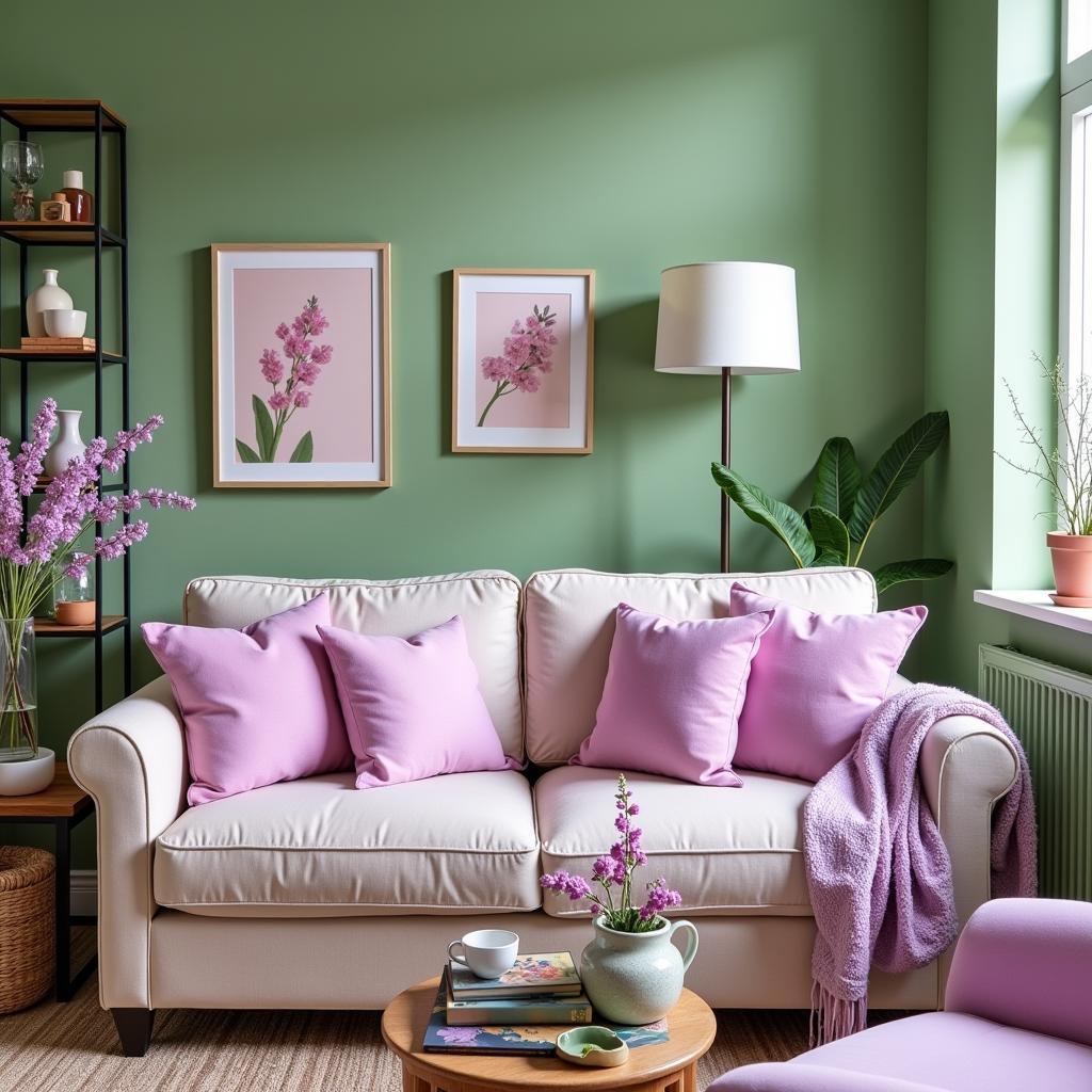 May Color Palette for Home Decor: Incorporating Greens, Pinks, and Lavenders