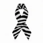 Melanoma Awareness Ribbon: Black and White Zebra Print