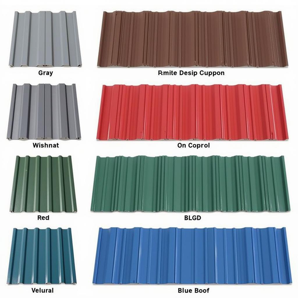 Various Metal Roof Color Samples