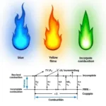 Methane Flame Color Variations in Different Combustion Scenarios