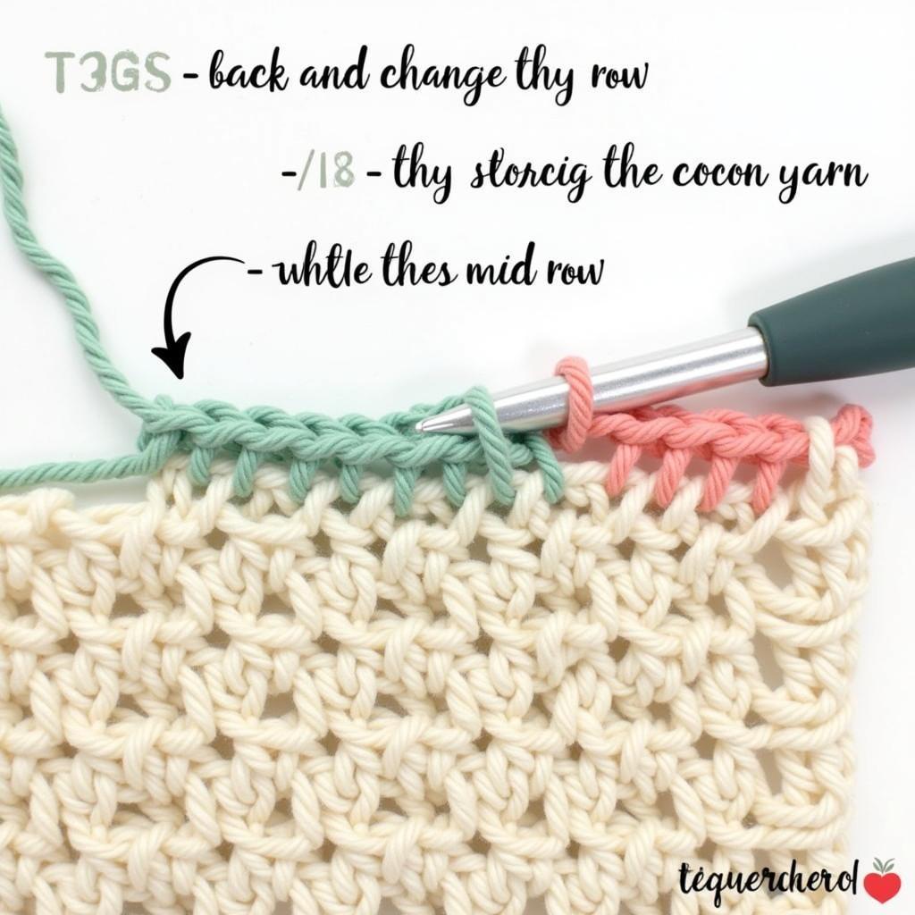 Mid-Row Color Change in Crochet