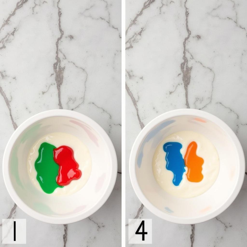 Mixing Grey Food Coloring with Complementary Colors