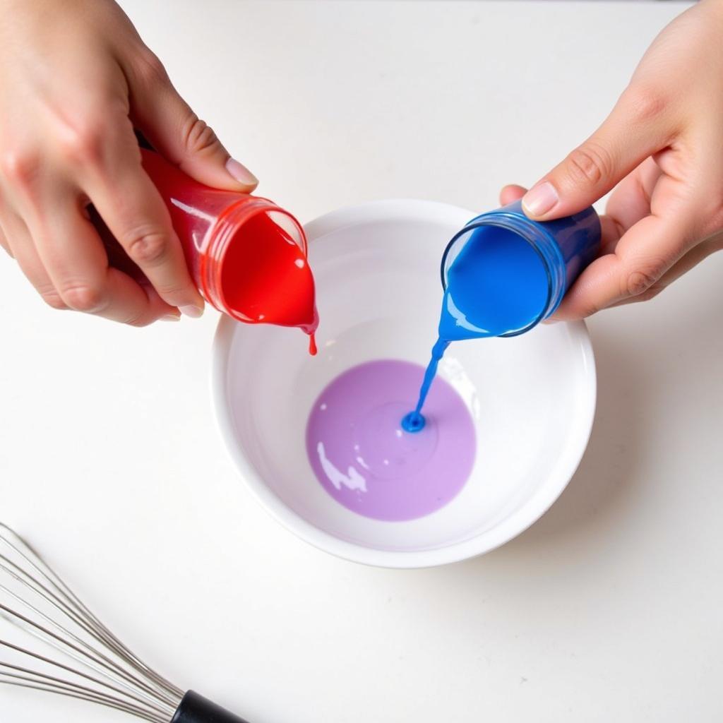 Mixing Red and Blue Food Coloring