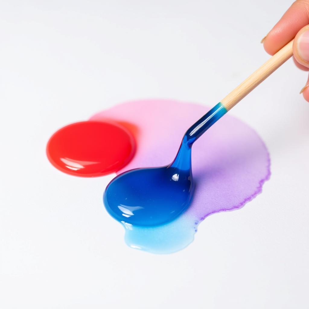 Mixing Red and Blue Food Coloring to Make Purple