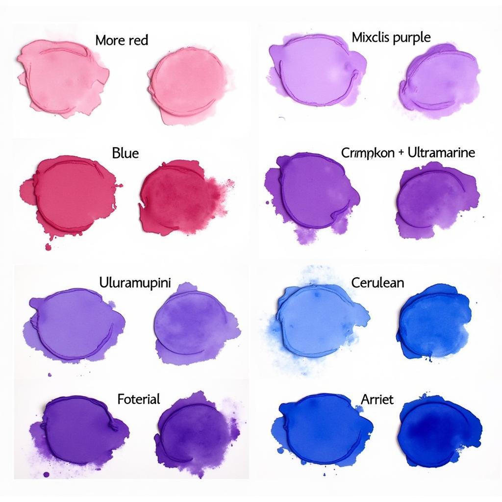 Mixing Red and Blue to Create Different Shades of Purple