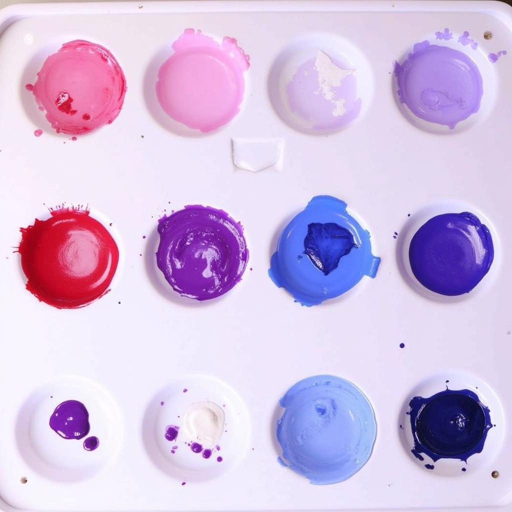 Mixing Red and Blue to Create Various Shades of Purple