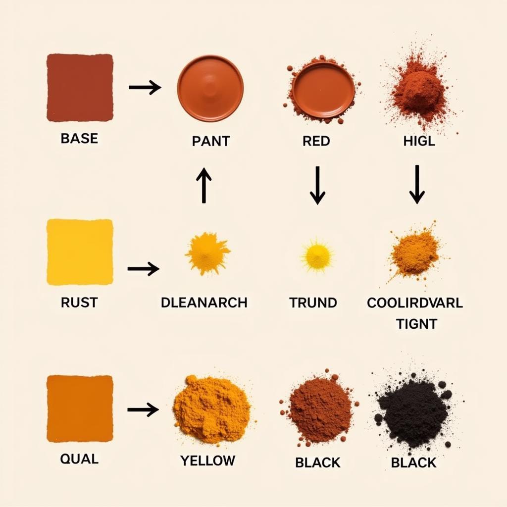 Mixing Rust-Colored Paint with Different Pigments