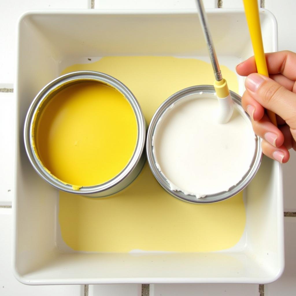 Mixing Yellow and White Paint