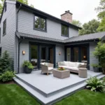 Modern Gray Deck with a Gray House